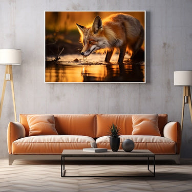 Drinking Fox Painting